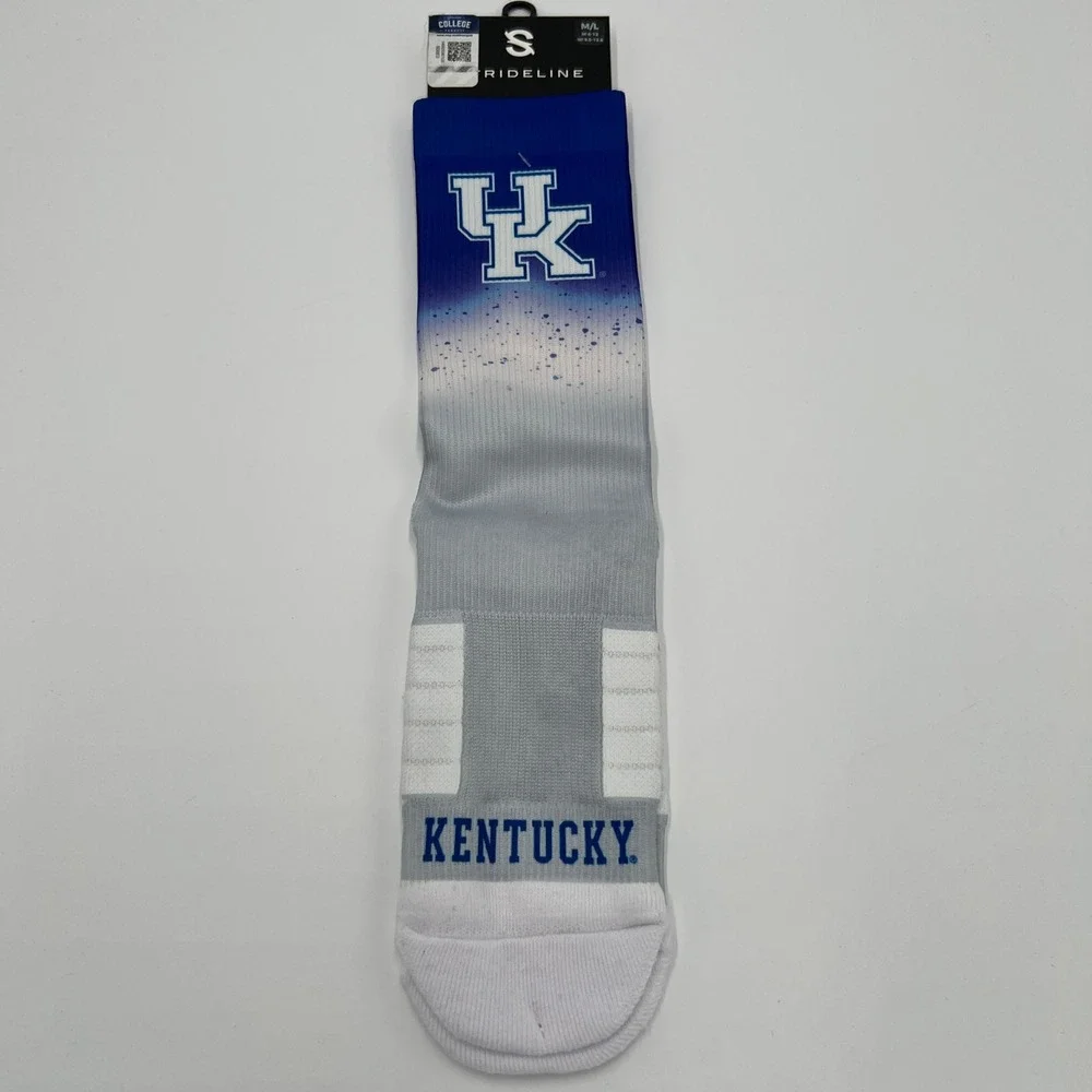 Strideline Kentucky Wildcats Crew‎ Socks Mens 8-12 Blue White Ombre NEW NCAA